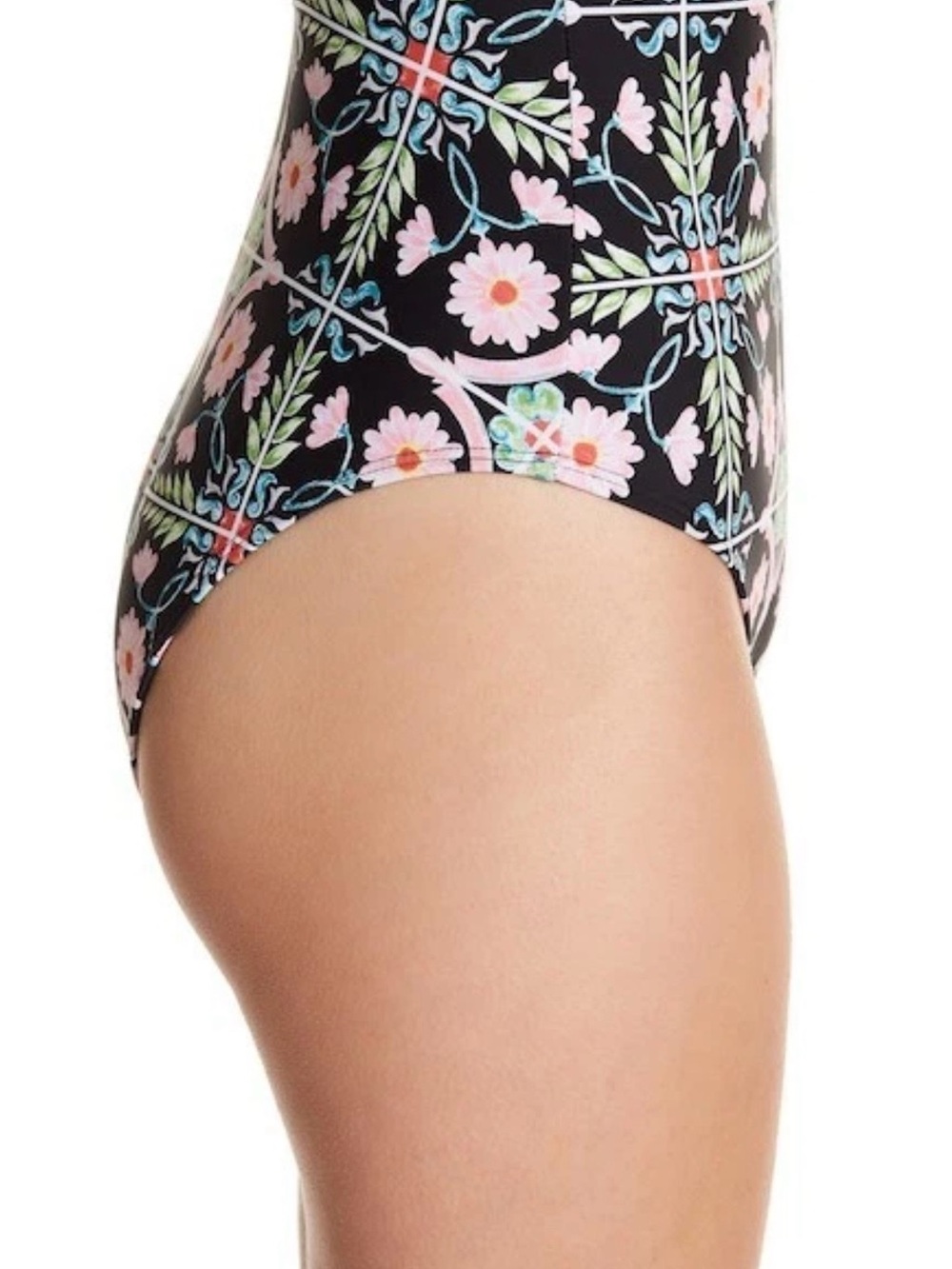 Rachel Rachel Roy Plunge Neck cabana tile print One-Piece Swimsuit - Picture 5 of 11